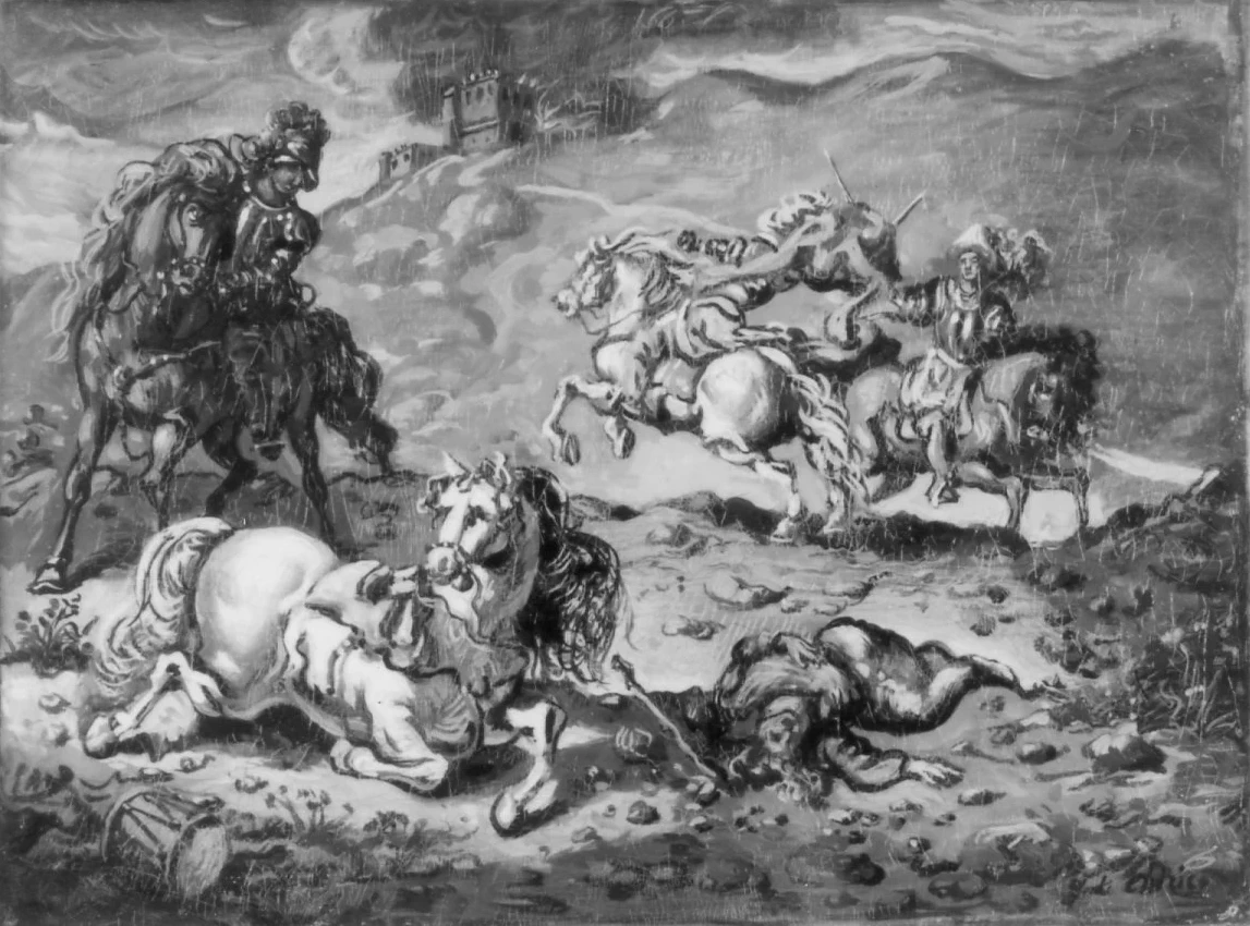 Giorgio De Chirico - Combattimento, Ciasa de ra Regoles